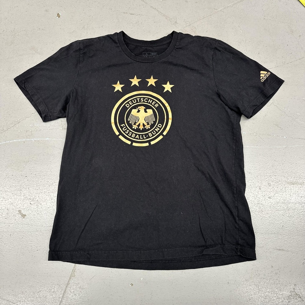 Germany National Team Shirt Mens Large Black Soccer Adidas Die Mannschaft Tee
